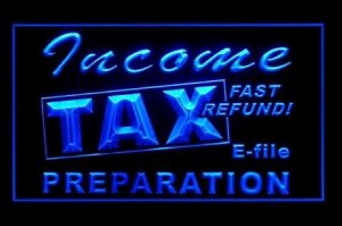 Income Tax Preparation LED Neon Sign